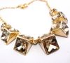 New Arrival Gold Plated Chains Geometry sparkle Crystal Choker Necklace mix 6colors