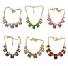 New Arrival Gold Plated Chains Geometry sparkle Crystal Choker Necklace mix 6colors