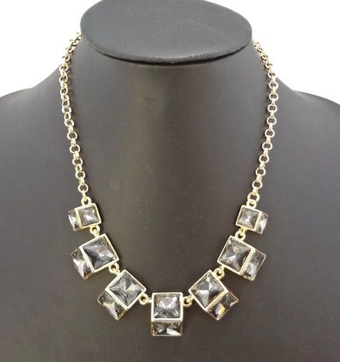 New Arrival Gold Plated Chains Geometry sparkle Crystal Choker Necklace mix 