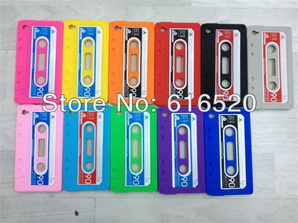 for iPod Touch 4th Gen GREEN CASSETTE TAPE Soft Rubber Silicone Skin Case Cover