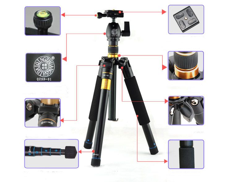 Professional Aluminum Alloy Tripod And Unipod Dual Purpose 2in1 With Ballhead Monopod From John