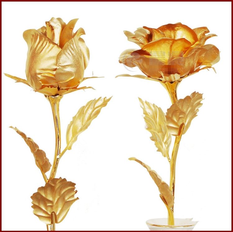 Elegant Golden Rose with Gold Plated Stem for Mothers Day Elegant Golden Rose with Gold Plated Stem for Mothers Day