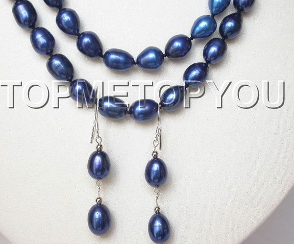 

Лучшая покупка изысканные жемчужные украшения 22 "-23" 2rows Подлинная темно-синий чер