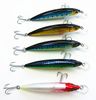 Ny Minnow Baits Plast Hård Far Far Throwing Sea / Lakes Fiske Lures VMC Hook 12cm / 26g Fem färger