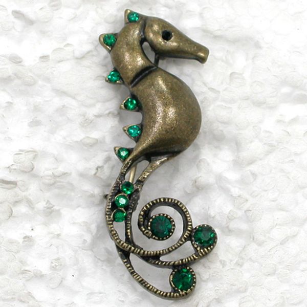 

12 шт./лот Оптовая Кристалл Rhinestone брошь Sea Horse Pin брошь ювелирные изделия подарок C310