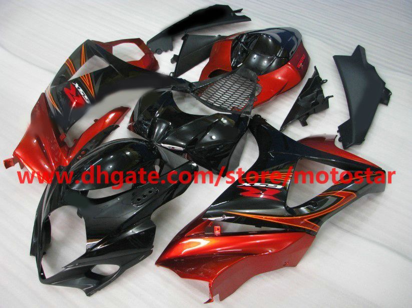 100% adatto moto 2007 2008 SUZUKI GSX-R1000 kit carenature K7 GSXR1000 07 08 GSXR 1000 Kit carenatura rosso nero K7B