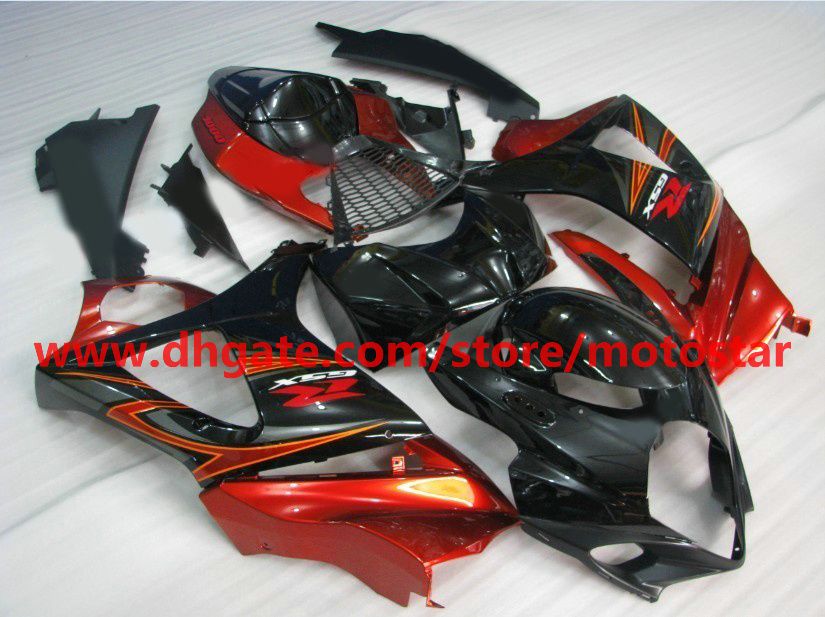 100% adatto moto 2007 2008 SUZUKI GSX-R1000 kit carenature K7 GSXR1000 07 08 GSXR 1000 Kit carenatura rosso nero K7B