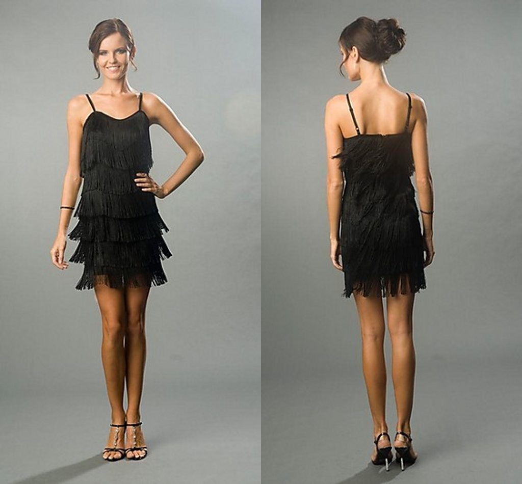 short cocktail dresses with fringeimage