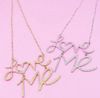 Ny Mode Hammered Silver Plated Golden Metal Pendant Letter Love Me Pendant Halsband