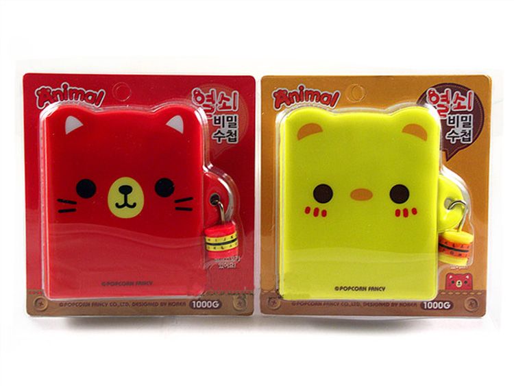 2021 Locked Diary Cute Cartoon Memo Pad Small Notebook With Lock Record Kids Heart Road Hot Gift ...