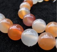 10mm pierres précieuses naturelles rondes agate rose perles diy bijoux collier bracelet pour la fabrication