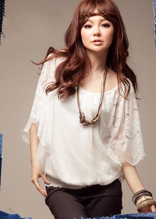 Hot Summer Dames Beauty Lace Chiffon Shirt Grote O-hals Sexy Transparante Whitetops Blouse Lady's Gentlewoman Kleding