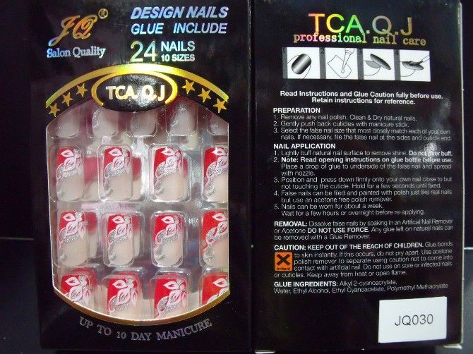 Nall Tips new Full Cover False Nails 20boxsAcrylic Nail Supplies False nails With Glue /box Pre Designed Nail Tips