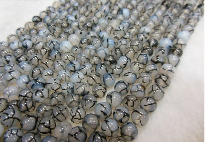 6mm black white dragon agate natural gemstone loose beads DIY jewelry necklace bracelet5966615