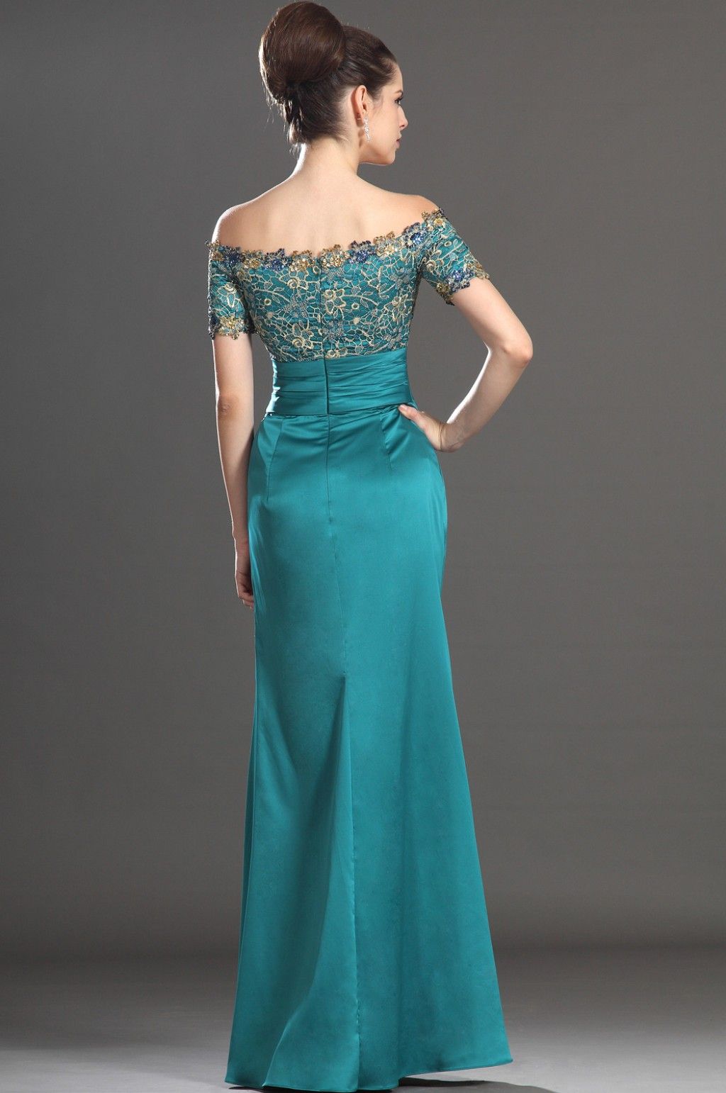 2015 New Arrival Aqua Off Shoulder Chiffon Lace Mother Of The Bride ...