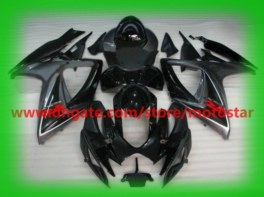 Stampaggio ad iniezione OEM Per 2006 2007 SUZUKI GSX-R600 GSX-R750 06 07 GSXR 750 600 GSXR600 K6 kit carenatura grigio nero K6L