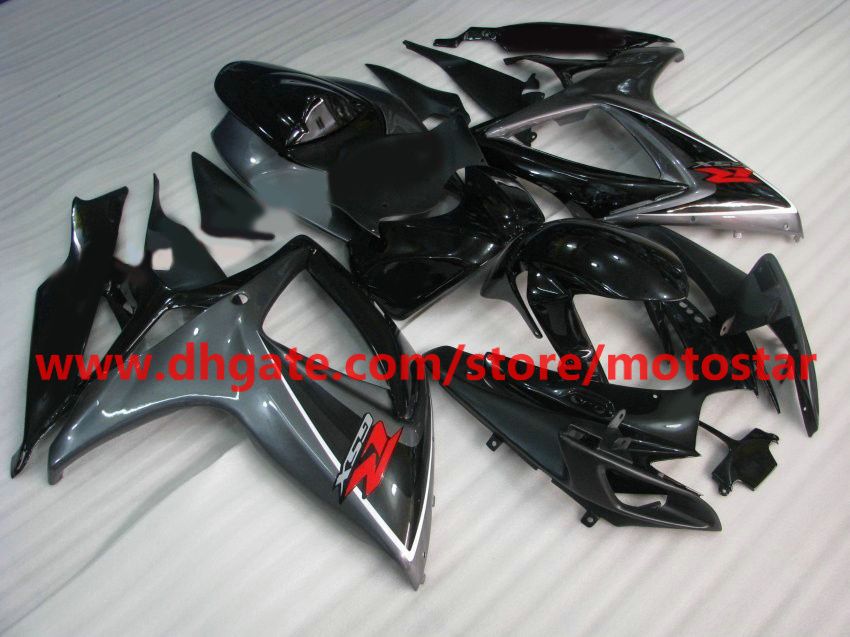 Stampaggio ad iniezione OEM 2006 2007 SUZUKI GSX-R600 GSX-R750 06 07 GSXR 750 600 GSXR600 K6 kit carenatura grigio nero K6L