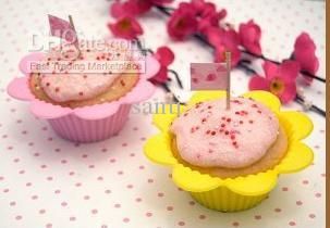 Silicona Sun Flower Bake Baking Cups Cupcake Muffins cup cake cups Uso repetido Revestimientos de gel de sílice