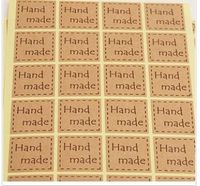 Adesivos de selagem marrom, "feito à mão", adesivos de selos, etiqueta de papel de Kraft, adesivos de presente XB 2016