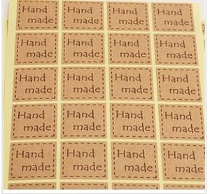 Brown sealing stickers,"hand made", Seals Stickers,kraft paper seal sticker, gift stickers XB 2016