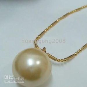 16mm South Sea Gold Shell Pearl Pendant Necklace Chain