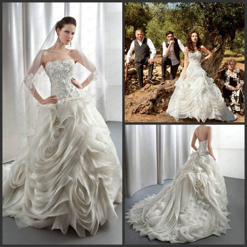 Dropped Waist Wedding Dress With Ruffles 9