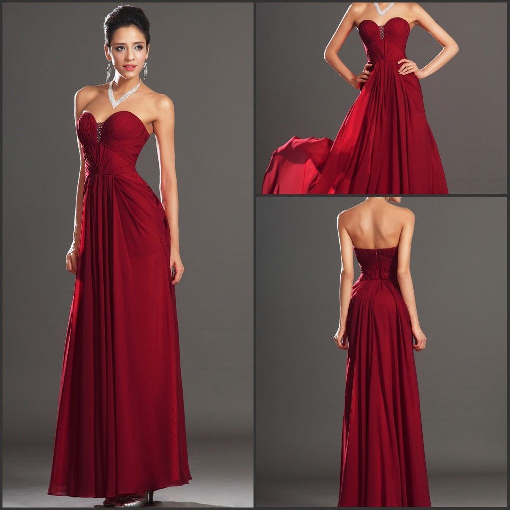 Dark Red Evening Dresses