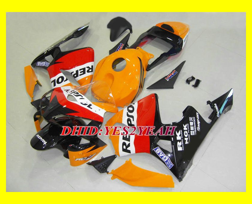 Injection Mold Fairing body kit för HONDA CBR600RR 03 04 CBR 600RR F5 Bodywork CBR600 RR 2003 2004 Röd orange Fairings set