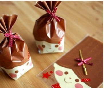 14cmx21cm chocolate bread packing bags Fun Face Printed Cello bag & Candy Bag XB1