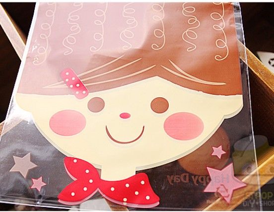 14cmx21cm chocolate bread packing bags Fun Face Printed Cello bag & Candy Bag XB1