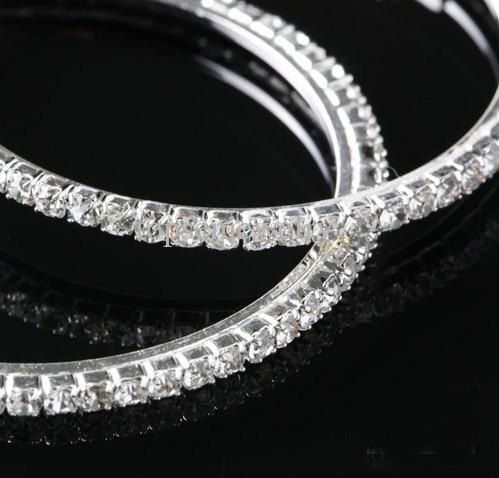 Big Circle lady's Basketball Wives Hoop Earrings With Crystal Rhinestone Dangle Earring 50mm 