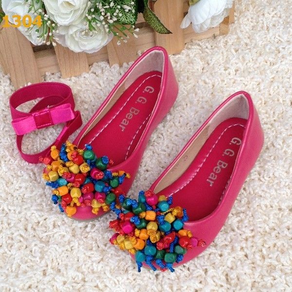 2013 G.G Bear Girls Princess Shoes Kids Flats Yellow