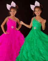 Lovely Green One- Shoulder Flower Girl Dresses Girls' Formal ...