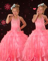 Lovely Pink Halter Layers Flower Girl Dresses Girls' Formal ...