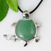 Tortue pierre semi précieuse quartz rose améthyste jade oeil de tigre colliers pendentifs