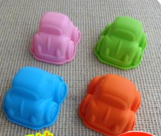 Casos pequenos do muffin do molde do molde do molde do silicone da forma do carro para o chá de fraldas