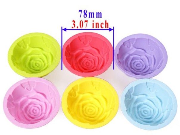 Puddingcup Silicone Cake Muffin Chocolade Cupcake Case Tin Liner Baking Cup Mould Mould Rose XB1