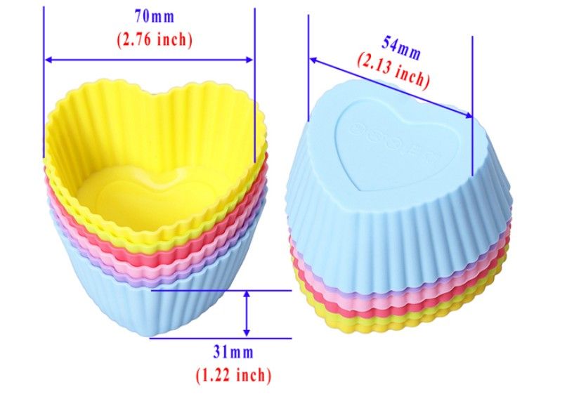 Puddingcup Silicone Cake Muffin Chocolade Cupcake Case Tin Liner Baking Cup Mould Mould Rose XB1