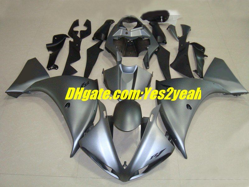 Injicering Mögel Fairings Set för 2009 2010 2011 Yamaha YZF-R1 YZF R1 YZFR1 1000 09 10 11 Grå Svart Fairing Kit