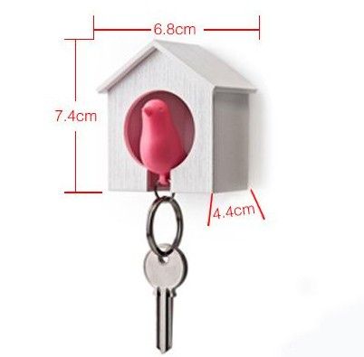 Whistle Sparrow Bird Keychain Key Ring Chain With Bird House Holder Key Hook KD1