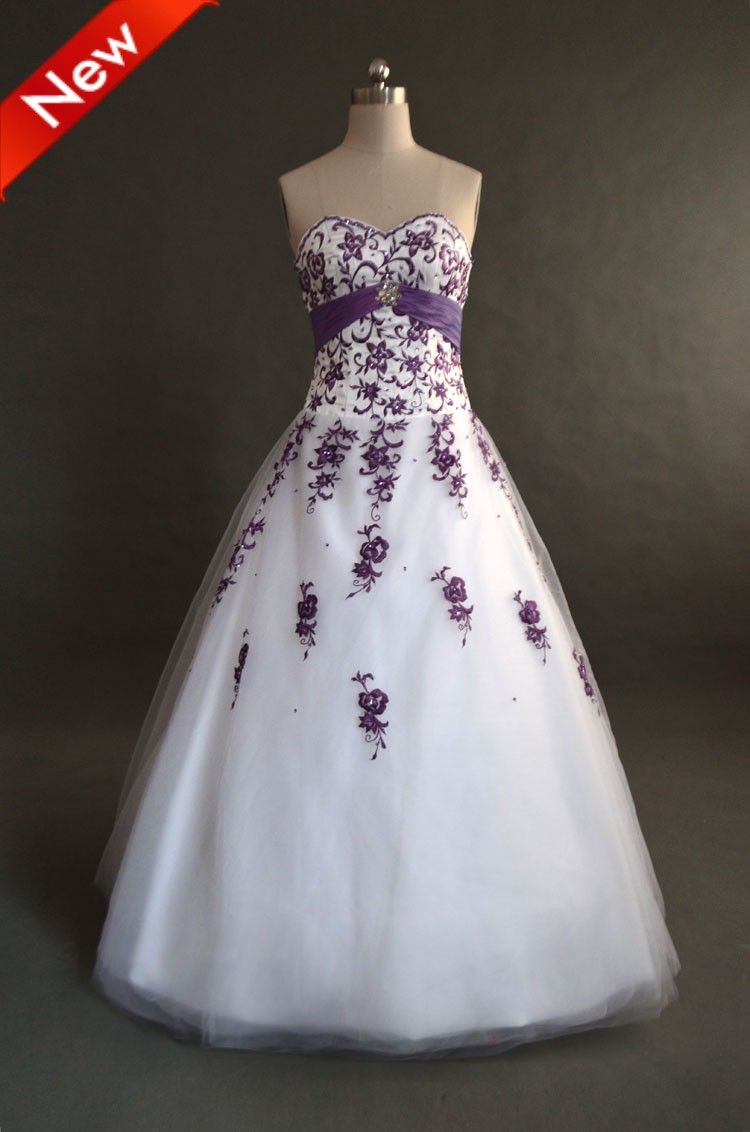 Plum Accents with Color Wedding Dresses