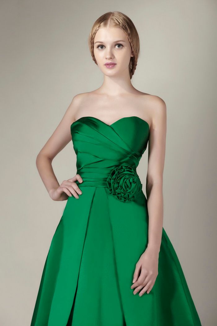 dark green silk gown