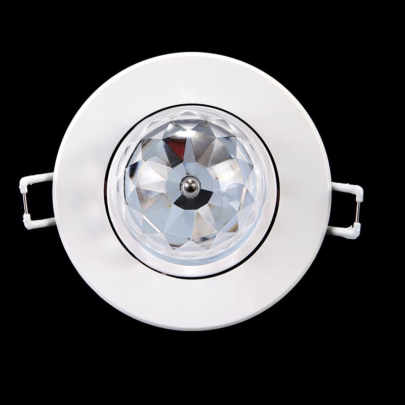 3W Full Color RGB LED Voice Activated Rotating Ceiling Stage Light DJ