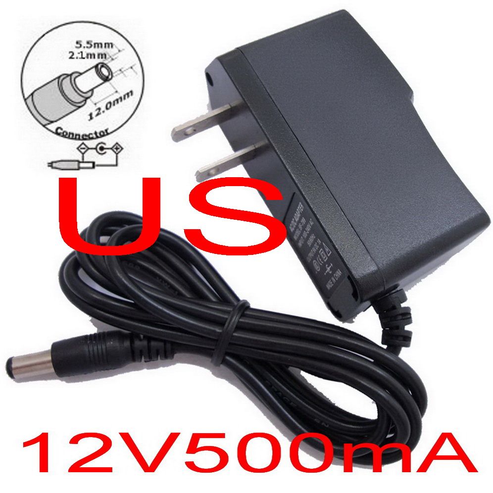 10 sztuk AC 100 V-240V Converter Adapter DC 12 V 0.5A / 500MA Zasilanie do LED CCTV (50 sztuk 100 sztuk Darmowa wysyłka ekspresowa)