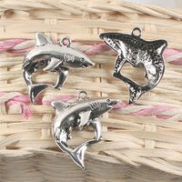 Wholesale 20pcs antique silver shark pendant charm G920