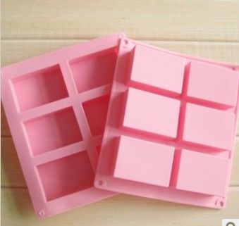 DIY square Silicone mold Soap Baking Mold Cake Pan Molds Handmade Biscuit mould 6 cavities1370323