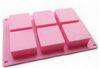 DIY Square Silicone Mold Soap Baking Mold Cake Pan Molds Handgjorda Biscuit Mold 6 Cavities3018706