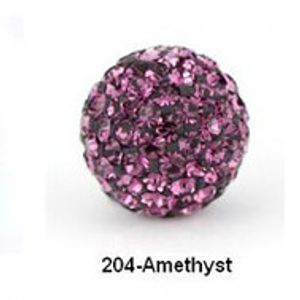 Frete grátis Roxo 10mm Micro 3k2j Pavimentar CZ Disco Bola de Cristal Bead. Melhor bead jóias