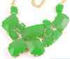 Low prices Chunky Chain Candy Resin Geometry Drop Pendants Golden Bib Necklace 5pcs