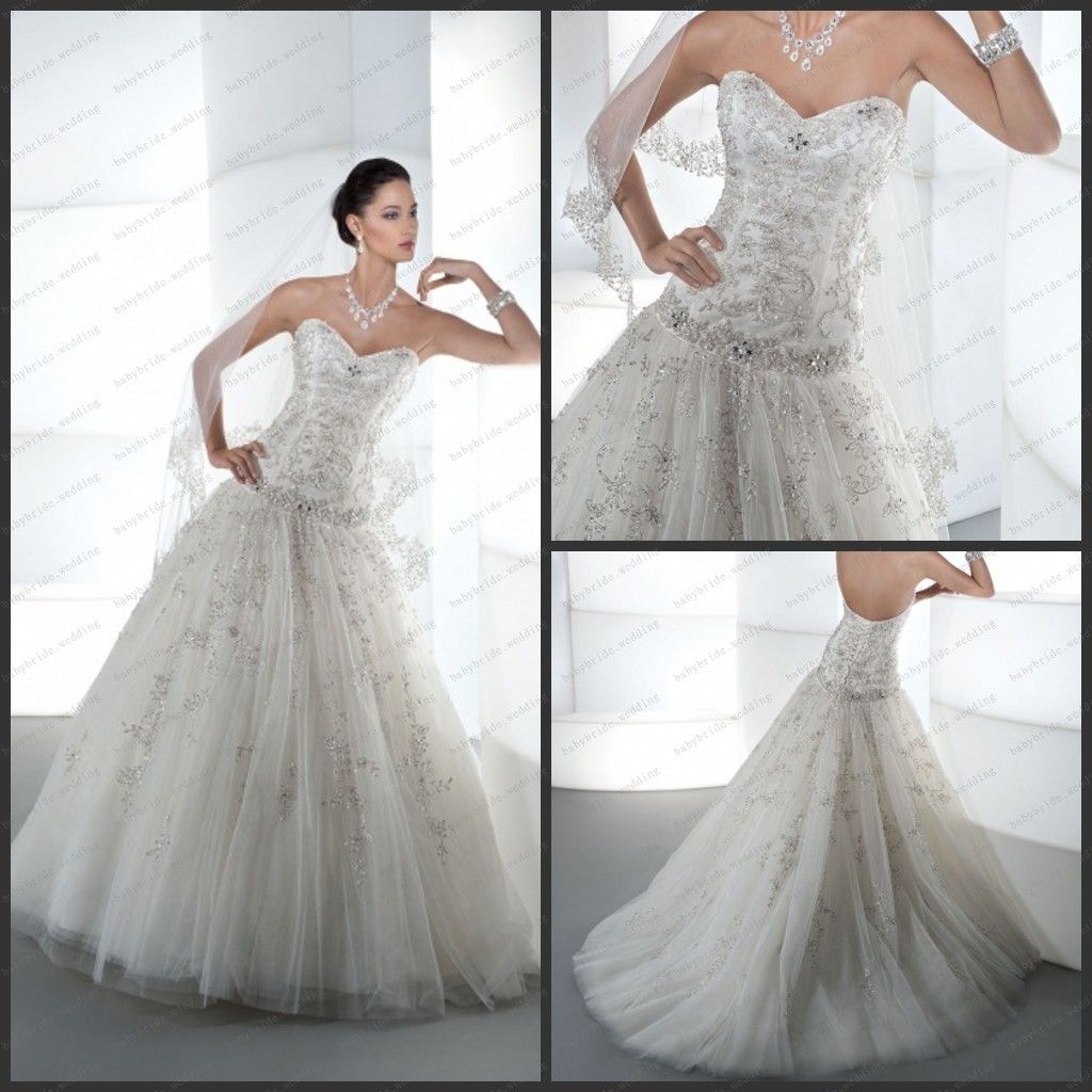 drop waist corset wedding dress